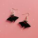 Sparkly Mothman Cryptid Black Acrylic Earrings // Moth Insect Witch Spooky Monster Creepy Weird Funky Halloween Jewelry
