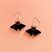 Mothman Cryptid Black Acrylic Earrings // Moth Insect Witch Spooky Monster Creepy Weird Funky Halloween Jewelry