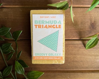 Bermuda Triangle Bar Soap // Coconut & Banana Scented // cryptid gift, funny, creature, weird, unique, novelty bath items