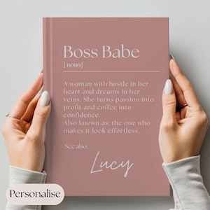 Boss Babe Journal - Hustle Planner for Women, Cute Motivational Gift for Entrepreneur or Girl Boss, Custom Notebook for Her, Boss Lady Gift