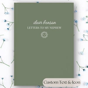 Diário de cartas personalizadas para meu sobrinho - Livro de memórias personalizado com nome e ícone, presente de tia ou tio, caderno de recordações de menino para sobrinho