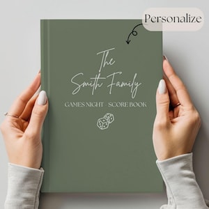 Family Game Night Score Book – Custom Game Score Pad, Personalised Family Games Tracker, Blank Lined Pages, Game Night Gift Idea, Host Gift