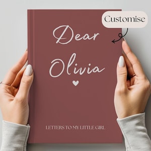 Cartas a mi hija: cuaderno de recuerdos de nacimiento personalizado, diario personalizado con el nombre de mi querida hija, libro de recuerdos para baby shower de niña, regalo para mamá