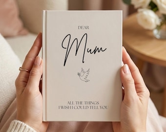 Diario commemorativo "Lettere alla mia mamma", diario del dolore personalizzato, libro dei ricordi della mamma, regalo per la perdita della madre, regalo di condoglianze per la madre, libro del paradiso