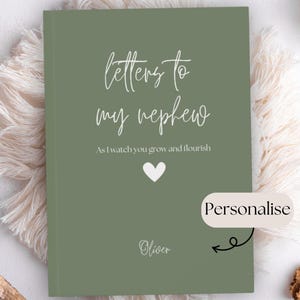 Diário de cartas para meu sobrinho - Caderno de lembrança personalizado, presente de tia ou tio, presente atencioso para menino, presente de aniversário para sobrinho
