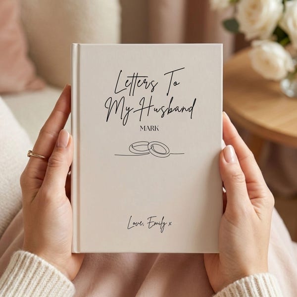 Diario "Cartas a mi esposo": recuerdo personalizado, regalo especial para él, regalo de primer aniversario, regalo de bodas, para mi querido esposo.