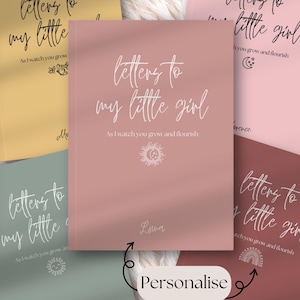 Diario personalizado con cartas para mi hija: libro de recuerdos personalizado con nombre e ícono: regalo de mamá o papá, cuaderno de recuerdos para hija