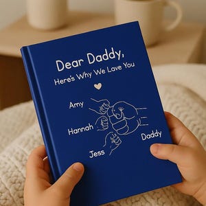 Personalised Daddy Journal from Kids | What We Love About Our Daddy Book, Fathers Day Gift, Custom Fist Bump Notebook, Sentimental Dad Gift
