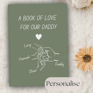 Gift For Daddys Birthday Book | What We Love About Our Daddy Book, Fathers Day Gift, Custom Fist Bump Notebook, Sentimental Dad Gift