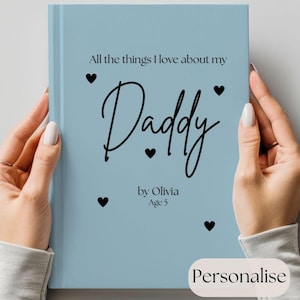 Diario personalizado para papá de hija e hijo, regalo de cumpleaños para papá, regalo para el Día del Padre, cuaderno personalizado, regalo sentimental para papá.