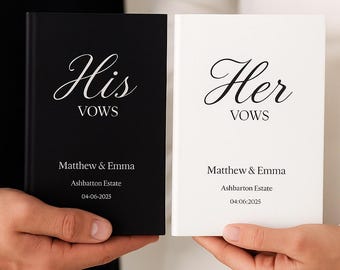 Personalisierte Gelübdebücher - Benutzerdefinierte Hochzeitszeremonie Gelübde-Broschüren, Luxus-Rede-Notizbuch, Geschenke für Braut und Bräutigam, sein und ihr Hochzeitsgeschenk