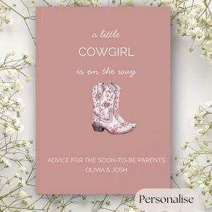 Cowgirl Baby Shower Advice Book – A Little Cowgirl Is on the Way, Western Girl Guestbook, Pink Rodeo Keepsake Journal, Country Parent Gift