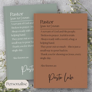 Diario Pastorale Personalizzato, Regalo di Apprezzamento Pastorale Personalizzato, Diario in Pelle Vegana, Regali di Ringraziamento Unici per Pastore D02, Regalo per Pastore