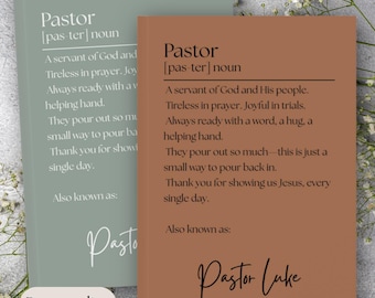Diario Pastor Personalizado, Regalo Pastor Personalizado, Diario de Cuero Vegano, Regalos de Agradecimiento Únicos para Pastores D02, Regalo para Pastores