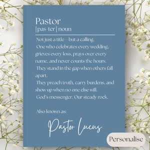 Diario del pastore, regalo personalizzato di ringraziamento per il pastore, diario in pelle vegana, regali di ringraziamento unici per il pastore D02, regalo personalizzato per il pastore