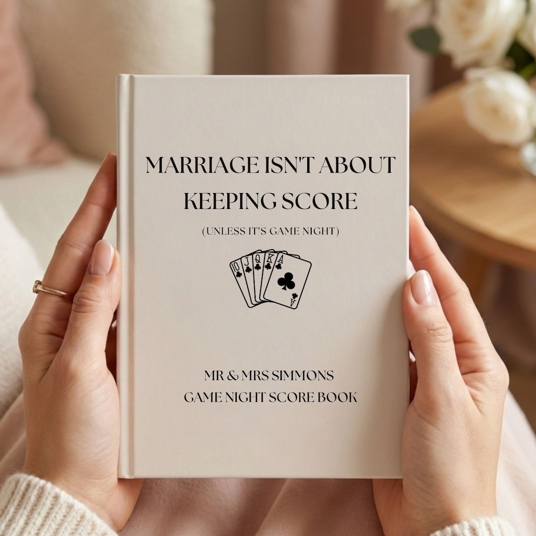 Custom Family Game Night Gifts - Personalised Score Book for Couples Board Game Lover, Scrabble Scores, Wedding Gift For New Mr & Mrs