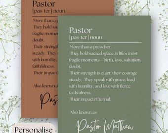 Diario Pastor Personalizado, Regalo Pastor Personalizado, Diario de Cuero Vegano, Regalos de Agradecimiento Únicos para Pastores D02, Regalo para Pastores