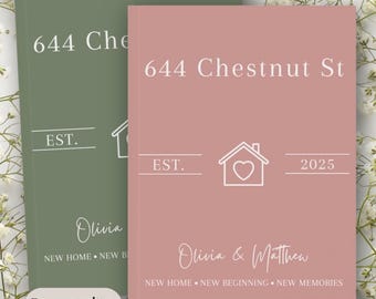 First Home Journal, Housewarming Gift for Women, New House Planner, New Home Gifts, Personalised New Home Owner Gift, Custom Renovation Gift