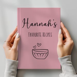 Personalised Recipe Book - Cooking Journal Notebook, Blank Recipe Organiser, Kitchen Diary, Cooking Gift for Wife, Food Notepad For Recipes,