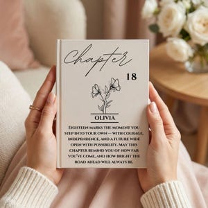 18th Birthday Gift for Her or Him-Chapter 18 Name Journal, Birth Month Flower Notebook, Personalized Birthday Gift for 18 Year Old Daughter image 2
