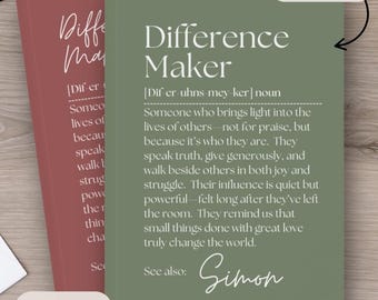 Diario personalizado "Marcador de Diferencias", regalos personalizados para compañeros de trabajo, cuaderno inspirador para profesores, agradecimiento a líderes mentores, regalo para profesores