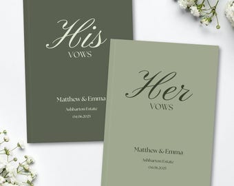 Personalisierte Gelübdebücher - Benutzerdefinierte Hochzeitszeremonie Gelübde-Broschüren, Luxus-Rede-Notizbuch, Geschenke für Braut und Bräutigam, sein und ihr Hochzeitsgeschenk