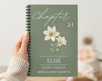 21st Birthday Gift for Her Him Chapter 21 Name Journal Birth Month Flower A5 Notebook, Personalized Birthday Gift for 21 Year Old Daughter