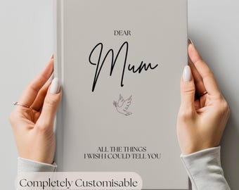 Letters to My Mum Memorial Journal, Custom Grief Journal, Mom Memory Book Remembrance Loss of Mother Gift, Mother Sympathy Gift, Heaven Book