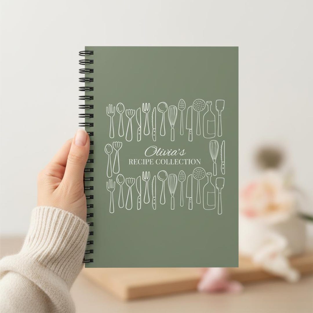 Cute Custom Blank Recipe Book - Name Blank Cookbook, A5 Spiral Recipe ...