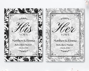 Personalisierte Gelübdebücher - Benutzerdefinierte Hochzeitszeremonie Gelübde-Broschüren, Luxus-Rede-Notizbuch, Geschenke für Braut und Bräutigam, sein und ihr Hochzeitsgeschenk