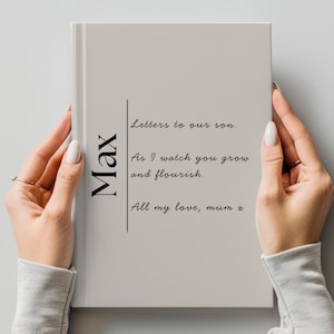 Letters To My Son -  Dear Son Journal, Custom Name Journal, Gift for Son - Baby Boy Shower Memory Book, Memory Keepsake, Gift For Baby Boy