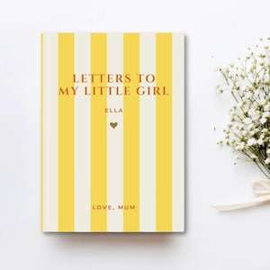 Letters To My Little Girl, Dear Daughter Journal, Personalised Name Book, Baby Shower, New Mother Gift Baby Girl Newborn Box Striped Journal