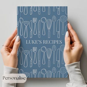 Personalised Recipe Book - Recipe Binder, Cooking Lover Present, Custom Gift for Bakers, Recipe Organiser, Cookbook Diary, Blank Recipe Book