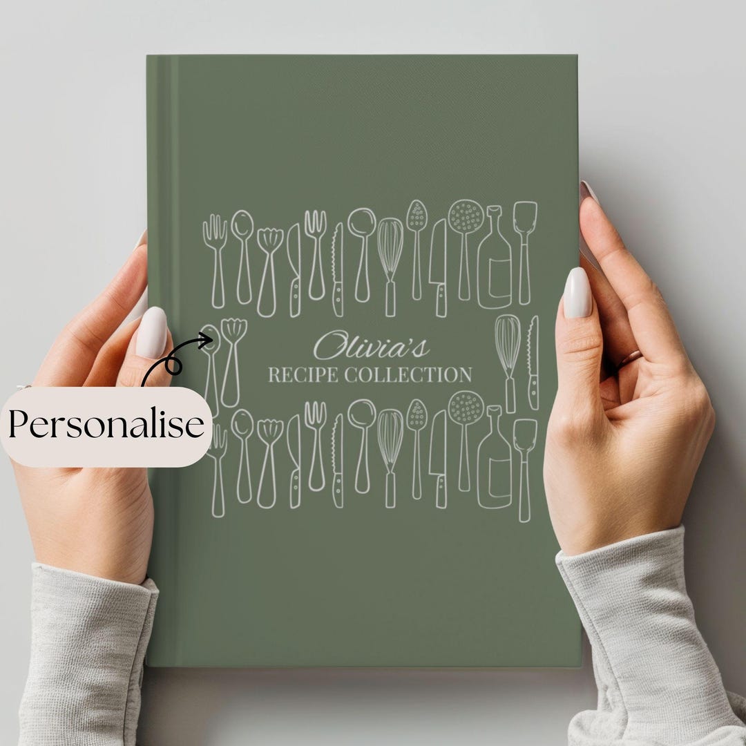 Custom Blank Recipe Book - Name Blank Cookbook, DIY Family Recipe ...