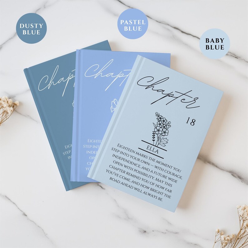 18th Birthday Gift for Her or Him-Chapter 18 Name Journal, Birth Month Flower Notebook, Personalized Birthday Gift for 18 Year Old Daughter image 12