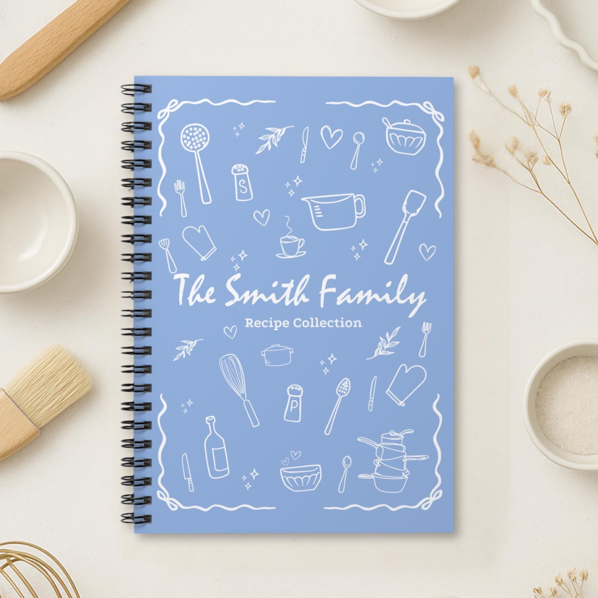 Cute Custom Blank Recipe Book - Name Blank Cookbook, A5 Spiral Recipe ...