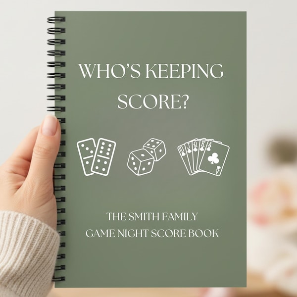 Personalized Games Night Score Book, Couples Board Game Scores, Custom Family Score Book, Friends Game Lover Gift Anniversary Housewarming