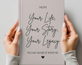 Tell Me Your Story Mom Journal, Mothers Day Gift, Mom Memory Book, Legacy Journal, Personalized Gift for Mom, Birthday Gift for Mom/Mum