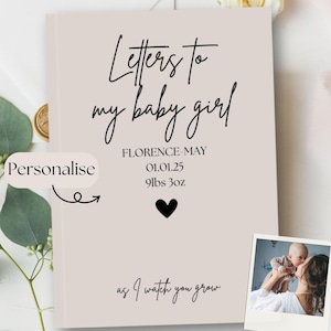 Diario personalizado con cartas para mi hija: cuaderno de recuerdos en blanco para mamá o papá, un regalo muy considerado para una niña, un cumpleaños o para nuevos padres