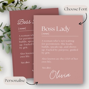 Boss Lady Journal - Empowerment Gift for Women, Custom Notebook for Girl CEO, Entrepreneur, or Goal Setter, Personalized Office Gift For Her