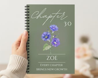 30th Birthday Gift for Her Him Chapter 30 Name Journal Birth Month Flower A5 Notebook, Personalized Birthday Gift for 30 Year Old Daughter