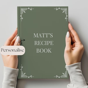 Personalised Recipe Book - Recipe Binder, Cooking Lover Present, Custom Gift for Bakers, Recipe Organiser, Grandmas Recipes, Blank Cook Book