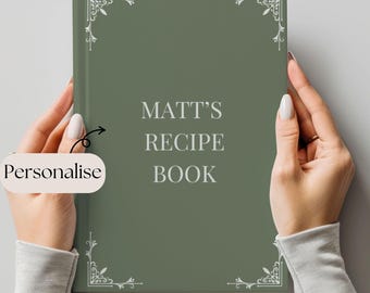 Libro de recetas personalizado: carpeta de recetas, regalo para amantes de la cocina, regalo personalizado para panaderos, organizador de recetas, recetas de abuelas, libro de cocina en blanco