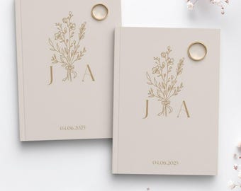 Boho-boeken voor huwelijksgeloften, gepersonaliseerde geloftenboekjes, luxe boeken over geloften, boeken over zijn gelofte, minimalistische trouwboeken, aandenken bruid bruidegom