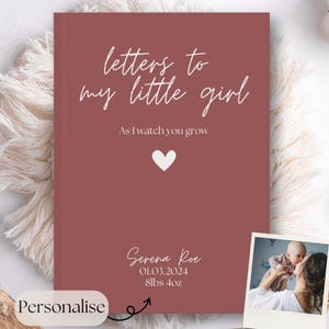 Diario personalizado con cartas para mi hija: cuaderno de recuerdos en blanco para mamá, regalo para el día de la madre, obsequio considerado para niña o nuevos padres