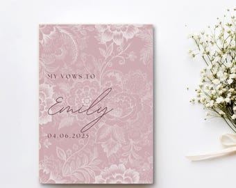 French Toile De Jouy Vow Books Custom His And Her Vow Books Roman Numerals Wedding Keepsake Personalized Romantic Wedding Ceremony Gift