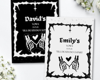 Gothic Vow books - Custom Goth Wedding Ceremony Vow Booklets, Witchy Journal, Gifts for Gothic Bride and Groom, His and Hers Wedding Gift