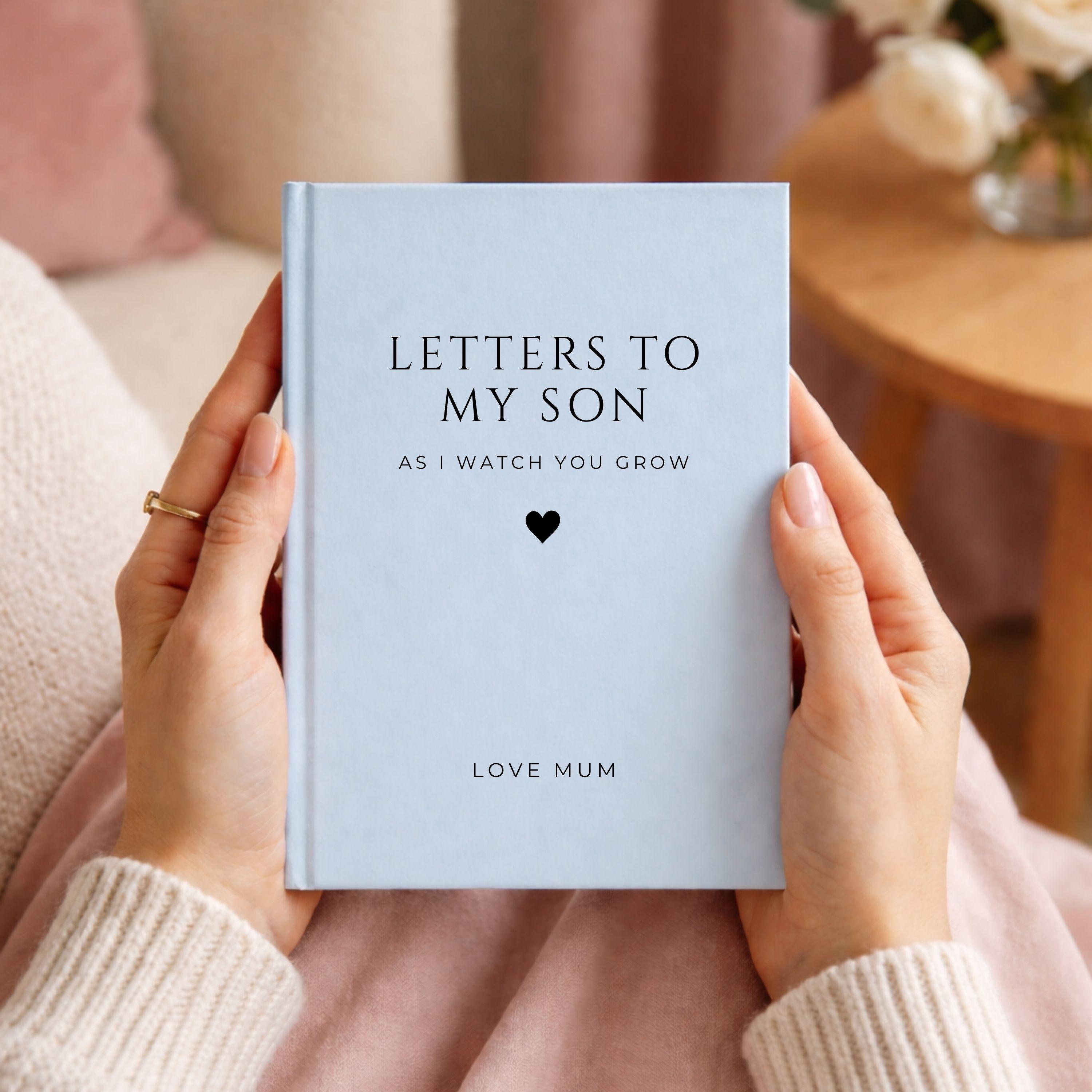 Letters to My Son Journal - Personalised Memory Book, Thoughtful Gift for New Parents, Baby Boy Keepsake, Birthday Gift For Boy, Dear Son