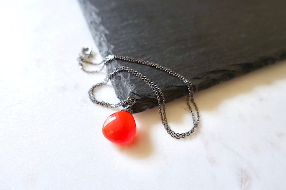 SMELLY so’　carnelian necklace Carnelian Necklace, Oxidized Sterling Silver Necklace, Hot