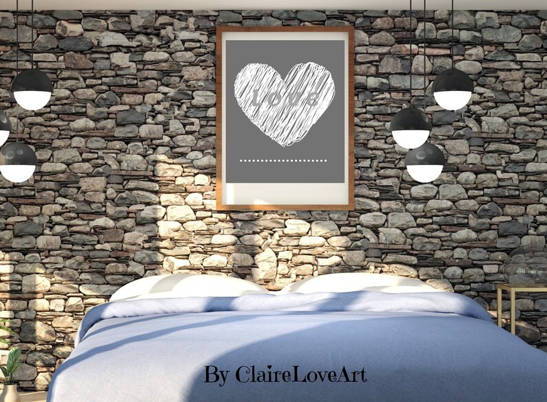 Heart Bedroom Wall Decor Heart Wall Art Instant Download Etsy